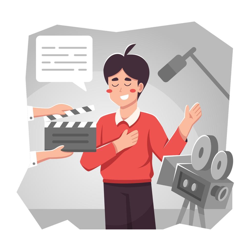 Actor Doing Role Acting in Front of Camera vector