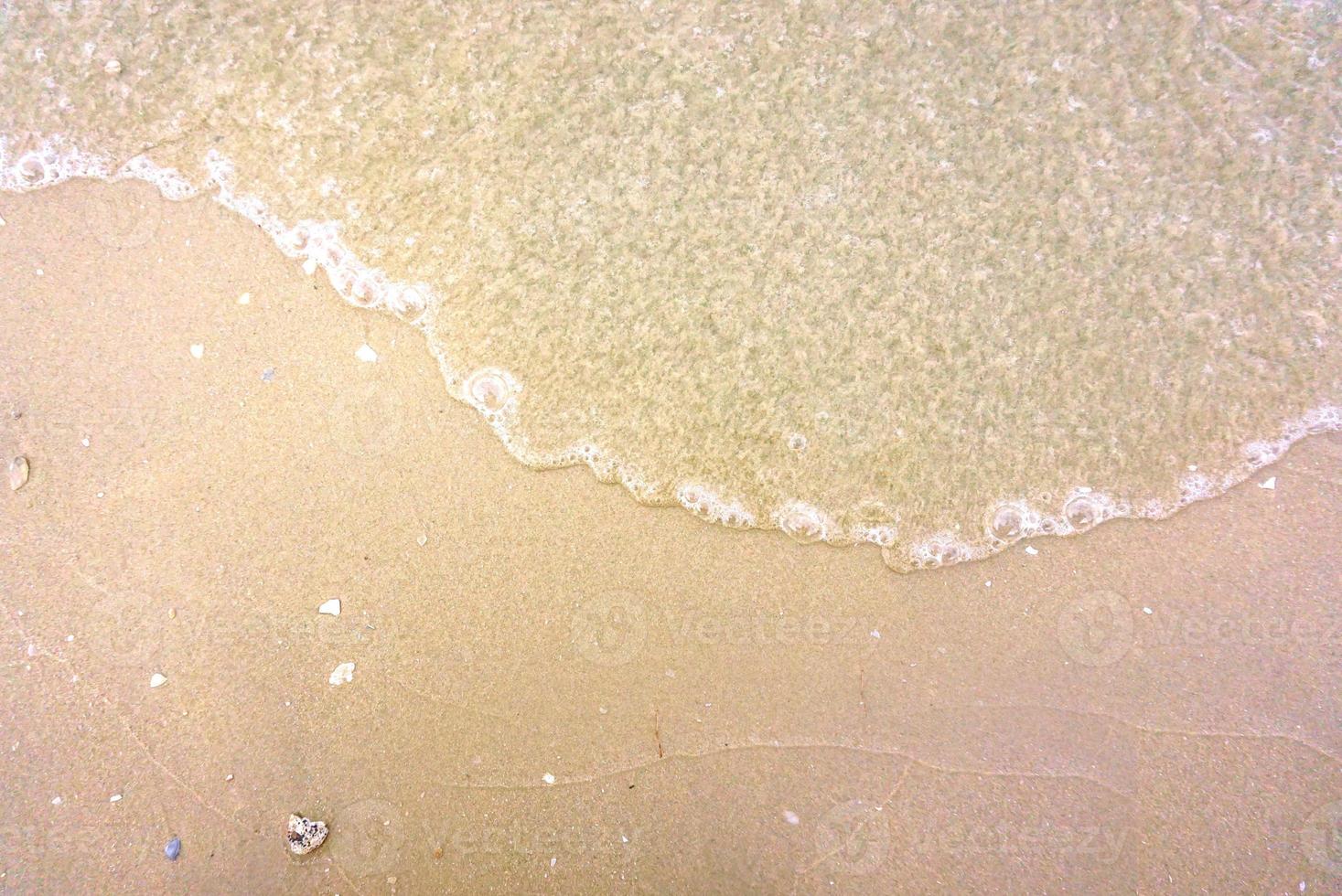 The light wave and transparent sea with space for texts on the beach background.. photo