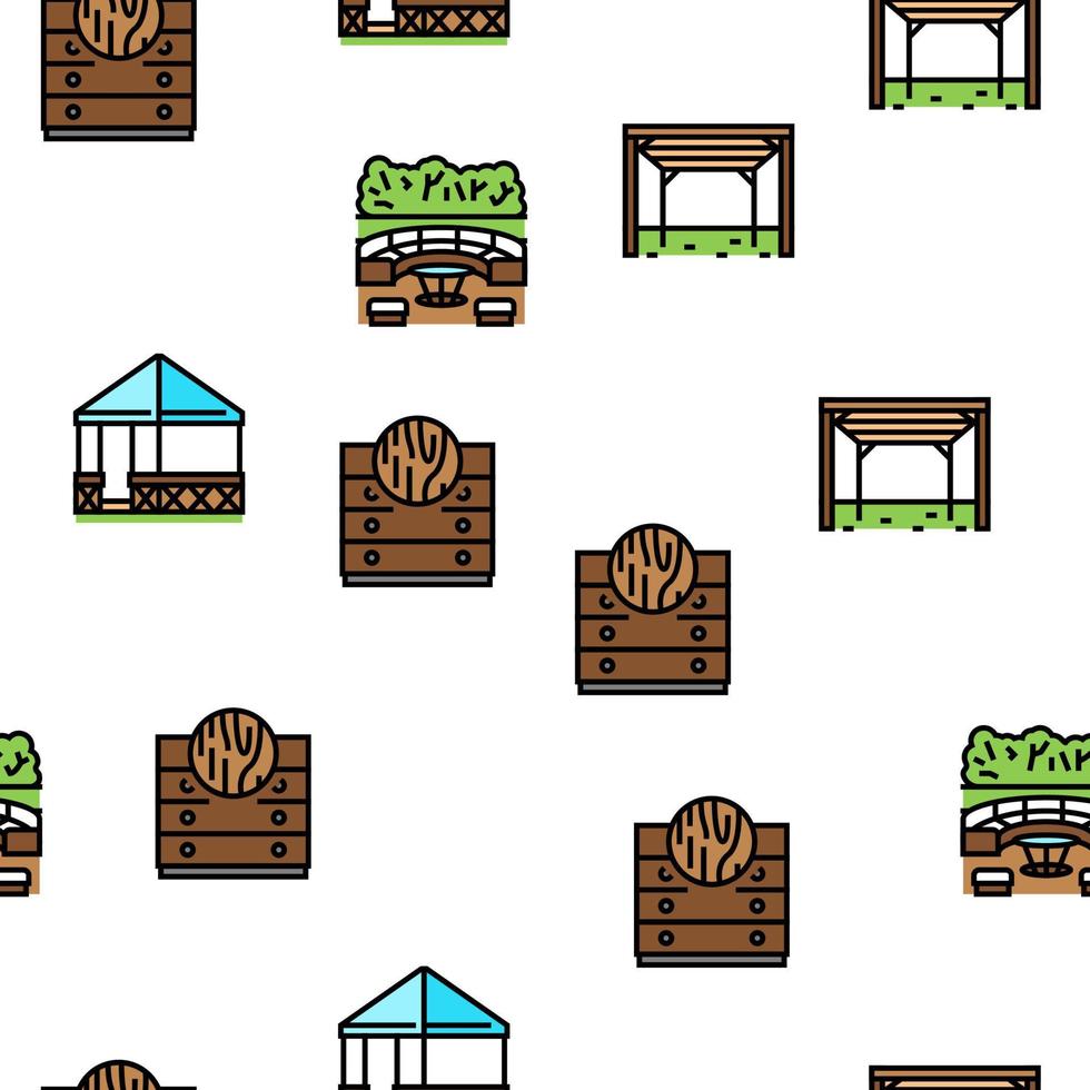 Furniture For Home And Backyard Vector Seamless Pattern