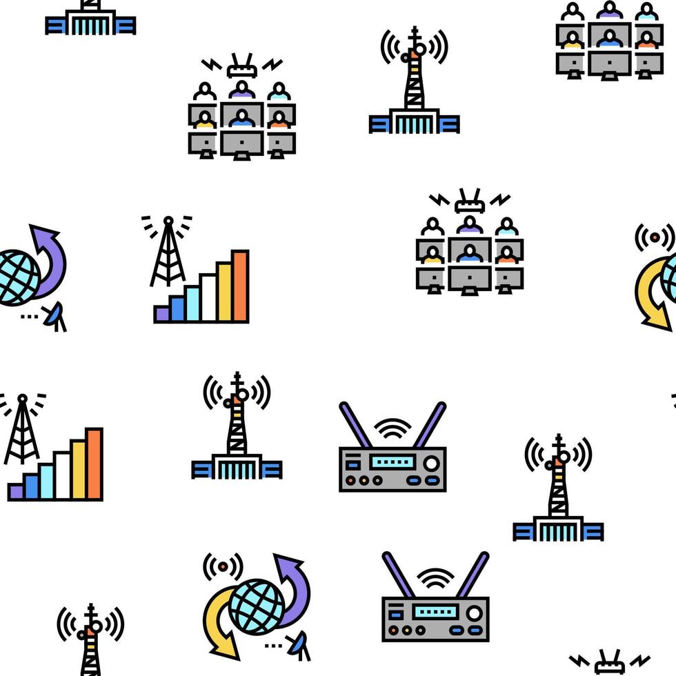 patrón transparente de vector de tecnología de telecomunicaciones