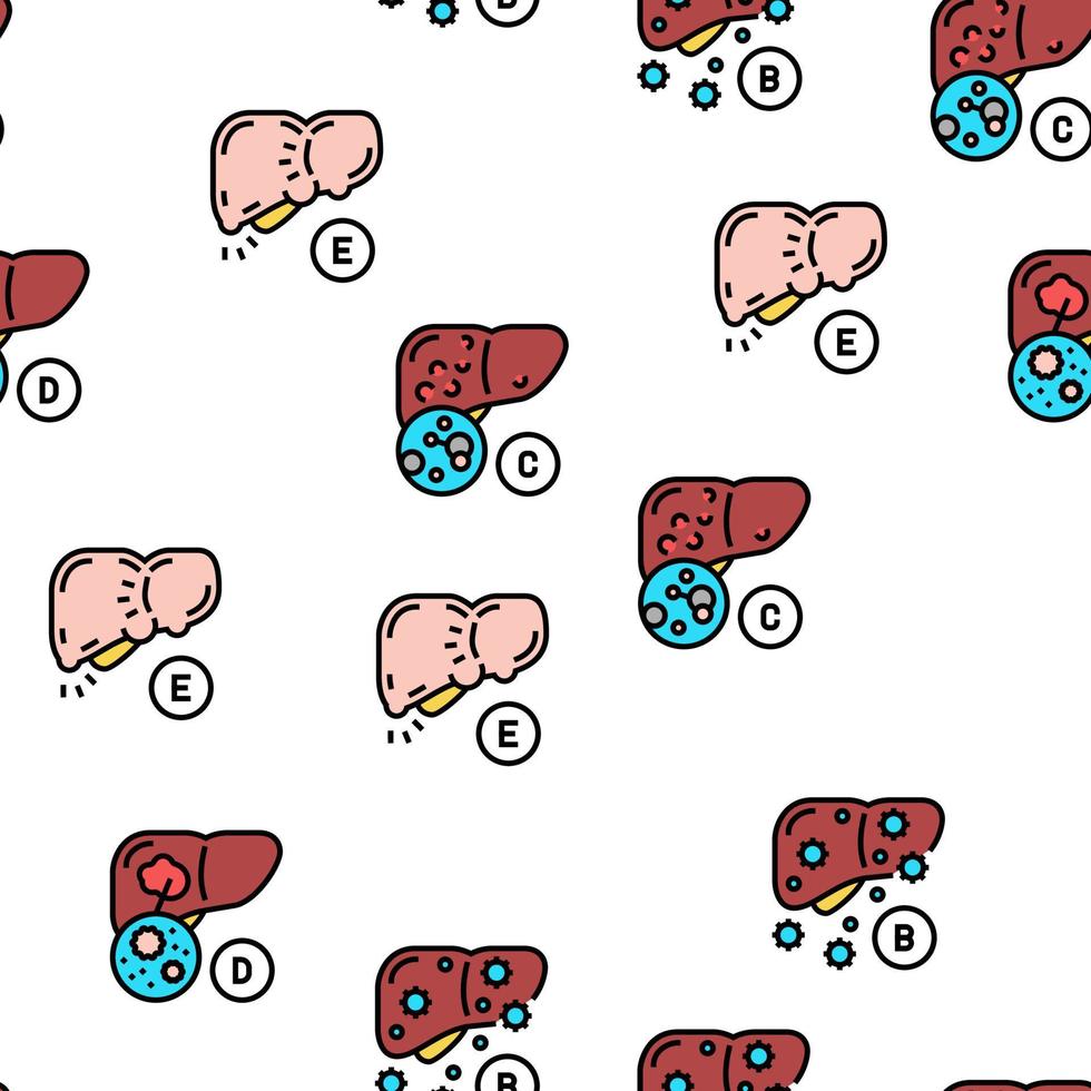 Hepatitis Liver Health Problem Vector Seamless Pattern