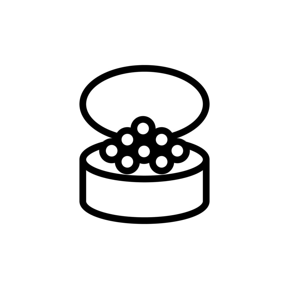 Caviar canned vector icon. Isolated contour symbol illustration