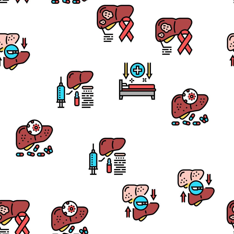 Hepatitis Liver Health Problem Vector Seamless Pattern