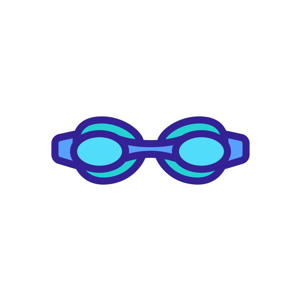 swimming round shaped eye protection glasses icon vector outline illustration