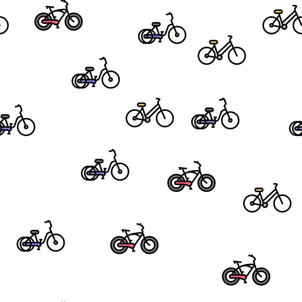 Bike Transport And Accessories Vector Seamless Pattern