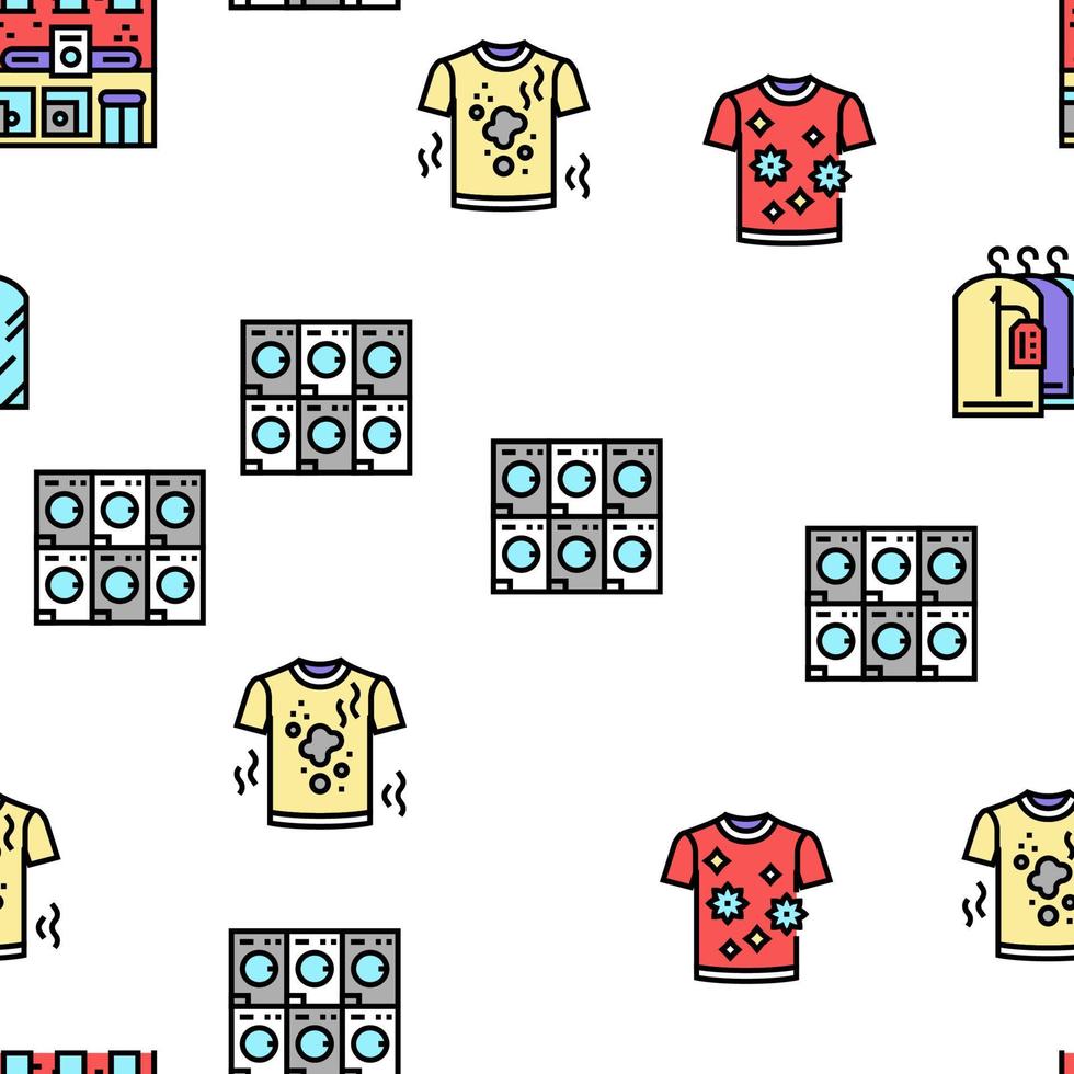 Laundry Service Washing Clothes Vector Seamless Pattern