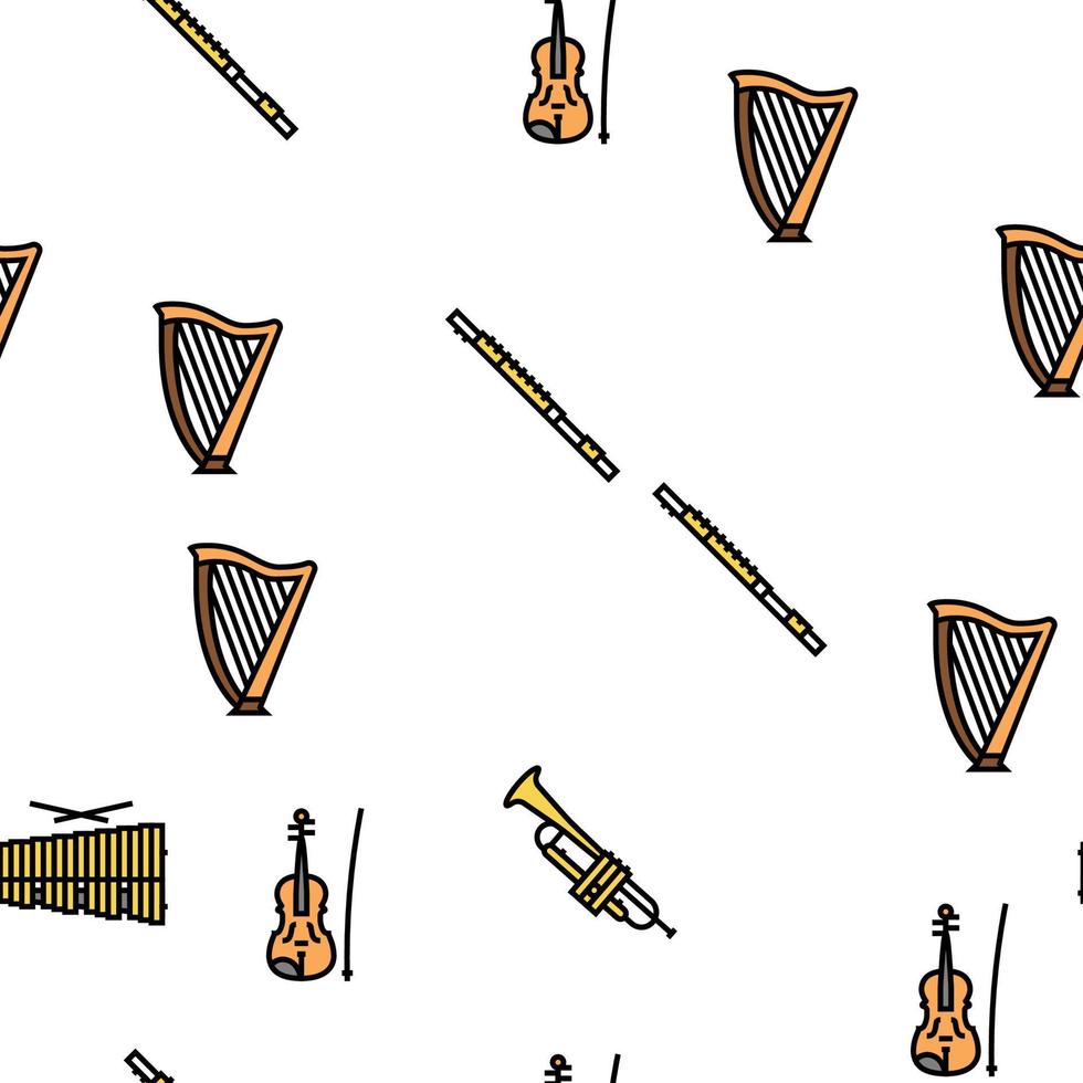 Music Instruments Performance Vector Seamless Pattern