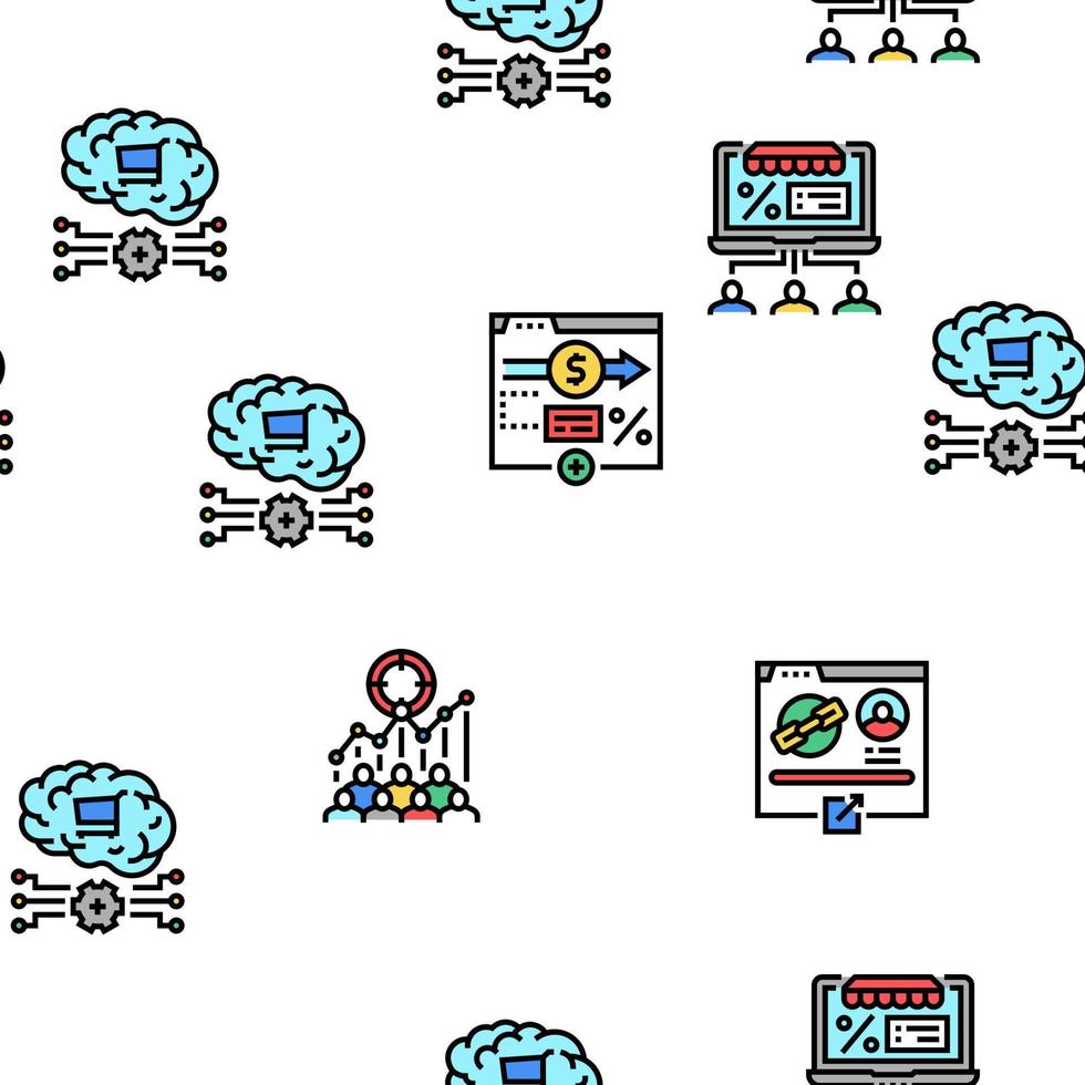 Affiliate Marketing And Commerce Vector Seamless Pattern