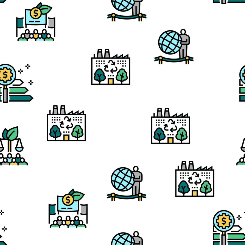 Green Economy Industry Vector Seamless Pattern