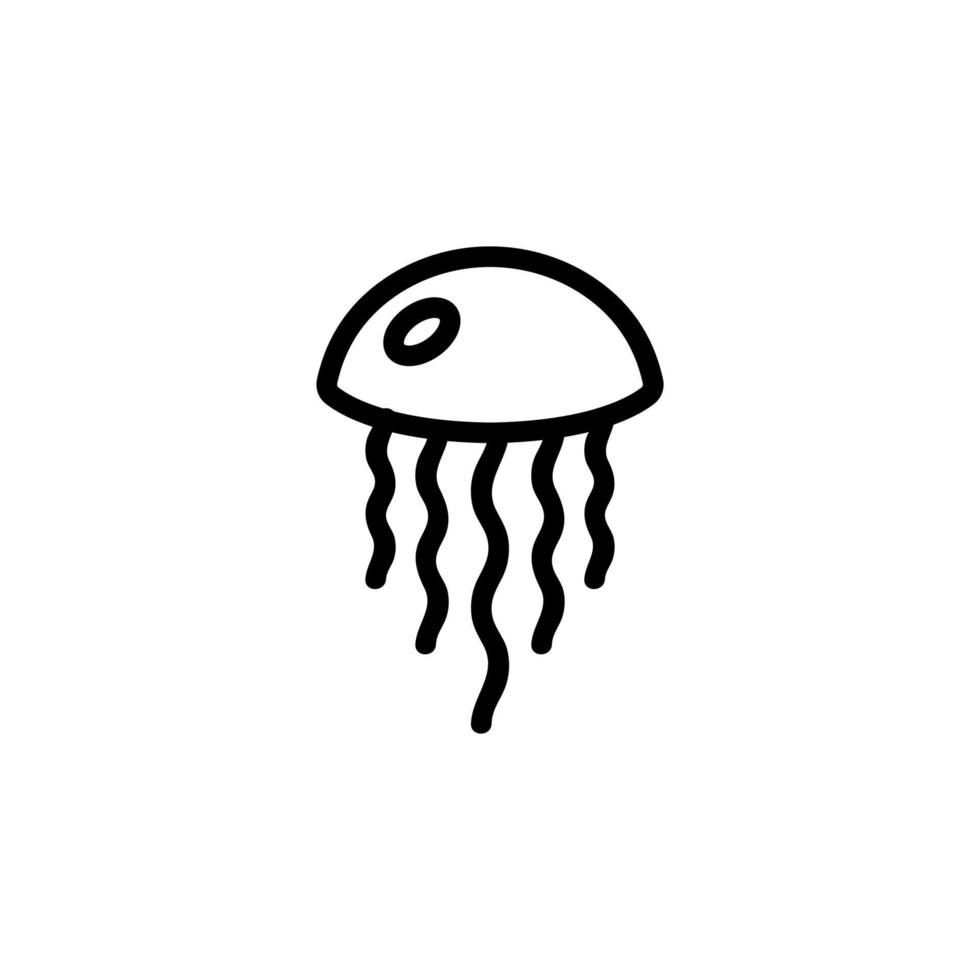 sea jellyfish icon vector. Isolated contour symbol illustration vector