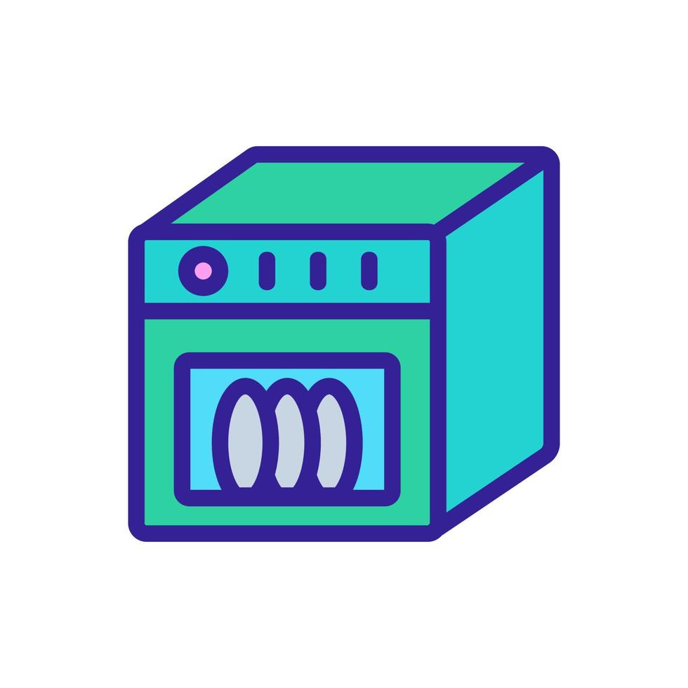 dishwasher in action side view icon vector outline illustration