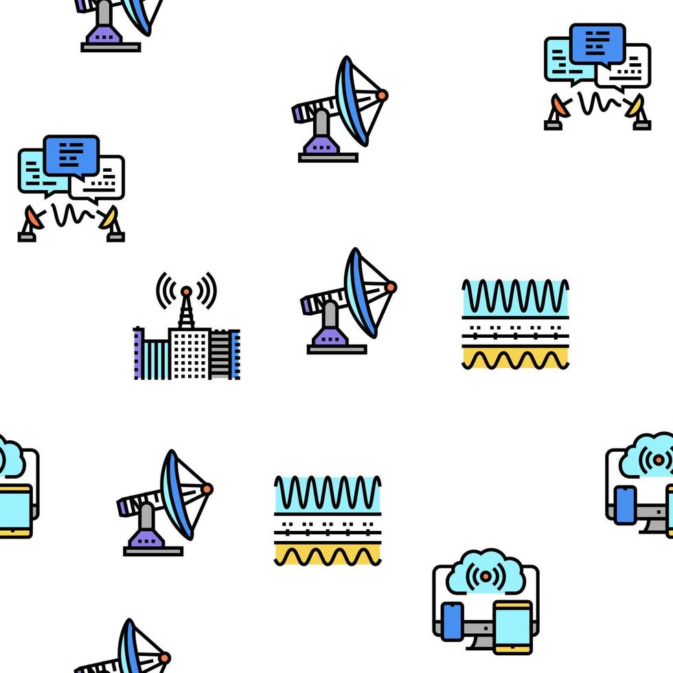 Telecommunication Technology Vector Seamless Pattern