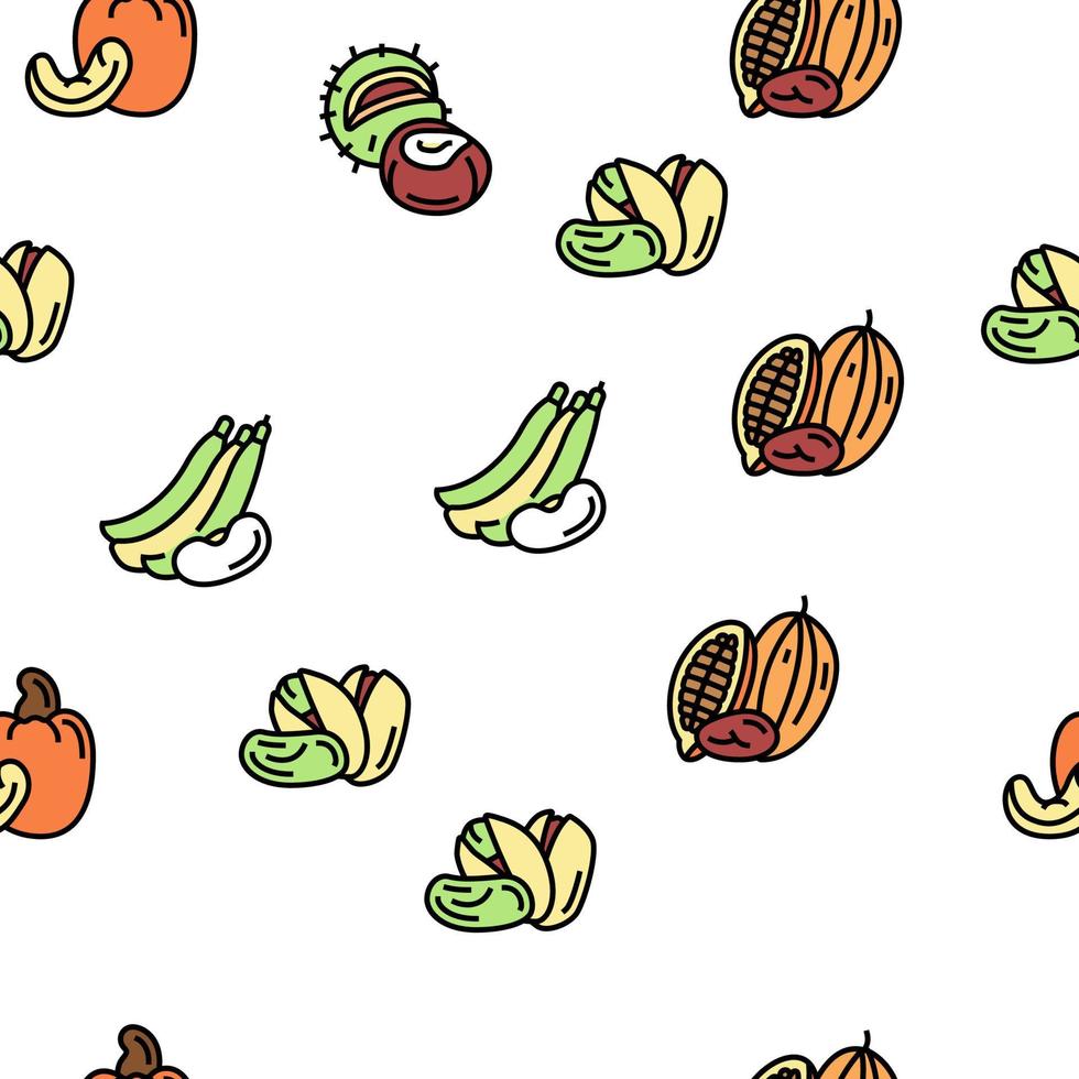 Nut Delicious Natural Nutrition Vector Seamless Pattern