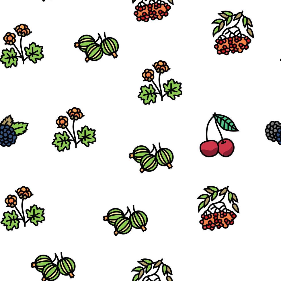 Berry Delicious And Vitamin Food Vector Seamless Pattern