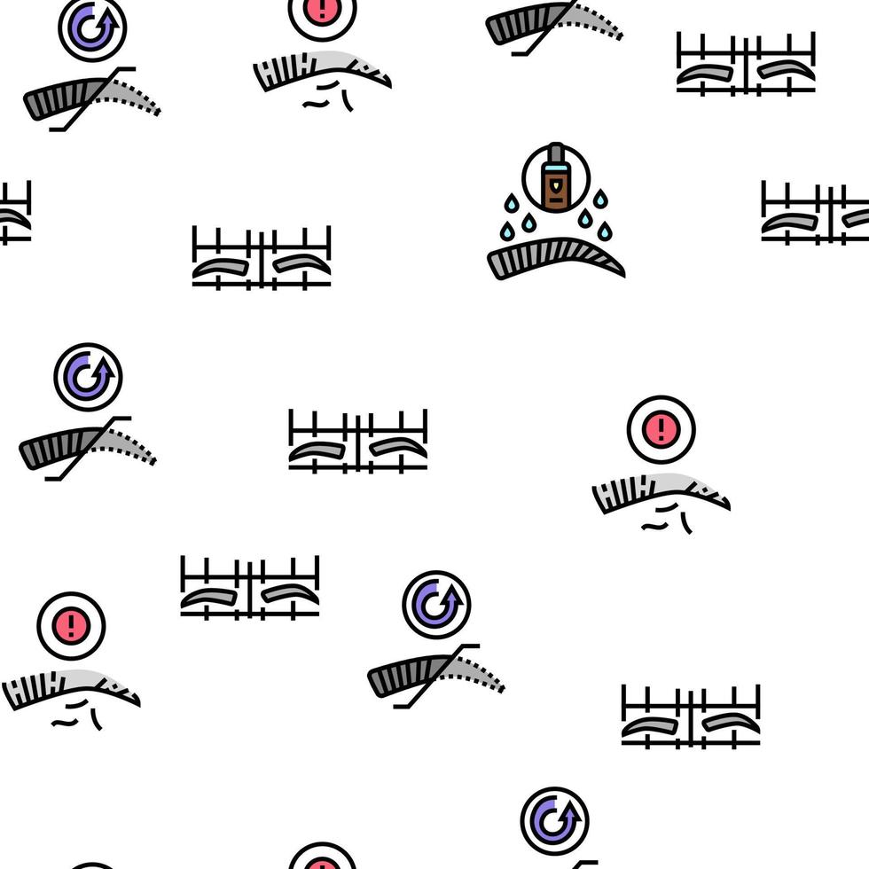 Eyebrow Tattoo Beauty Procedure Vector Seamless Pattern