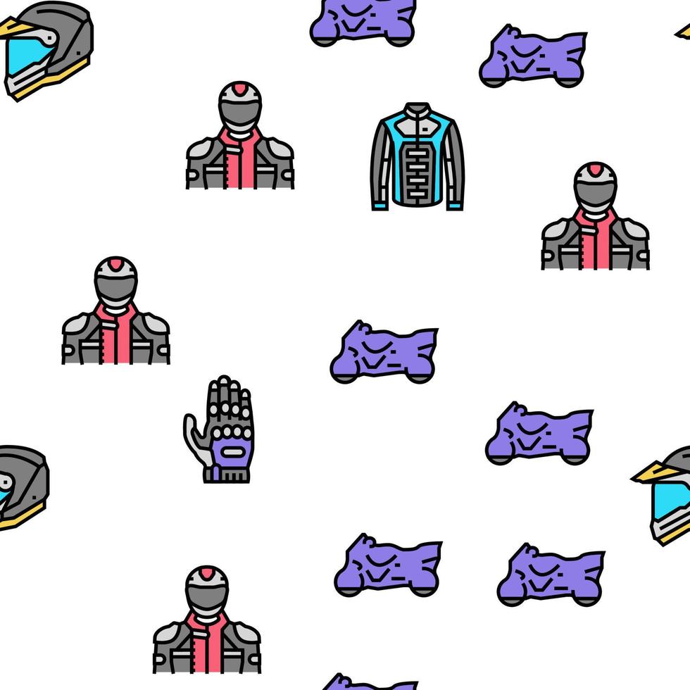 Motorcycle Bike Transport Types Vector Seamless Pattern