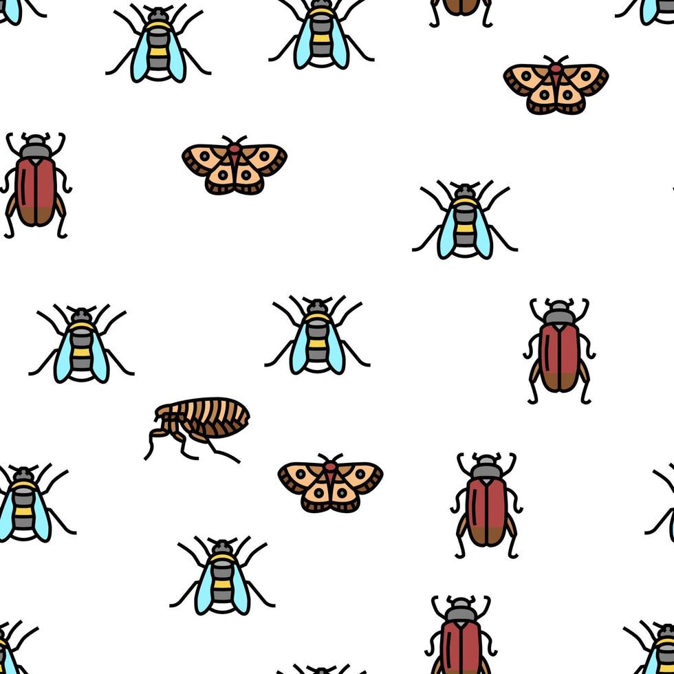 Insect, Spider And Bug Wildlife Vector Seamless Pattern