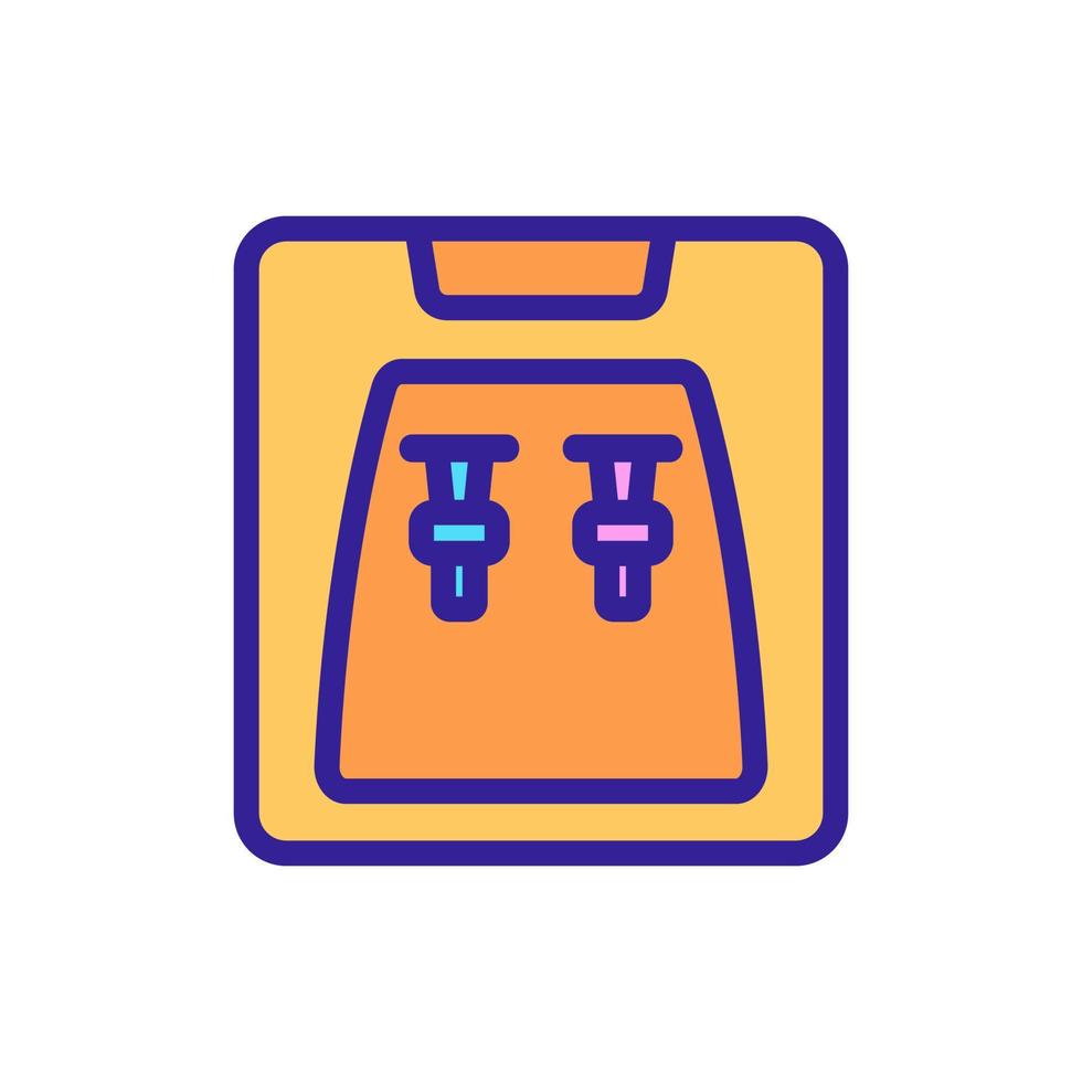 two taps in cooler at same time filled glasses icon vector outline illustration