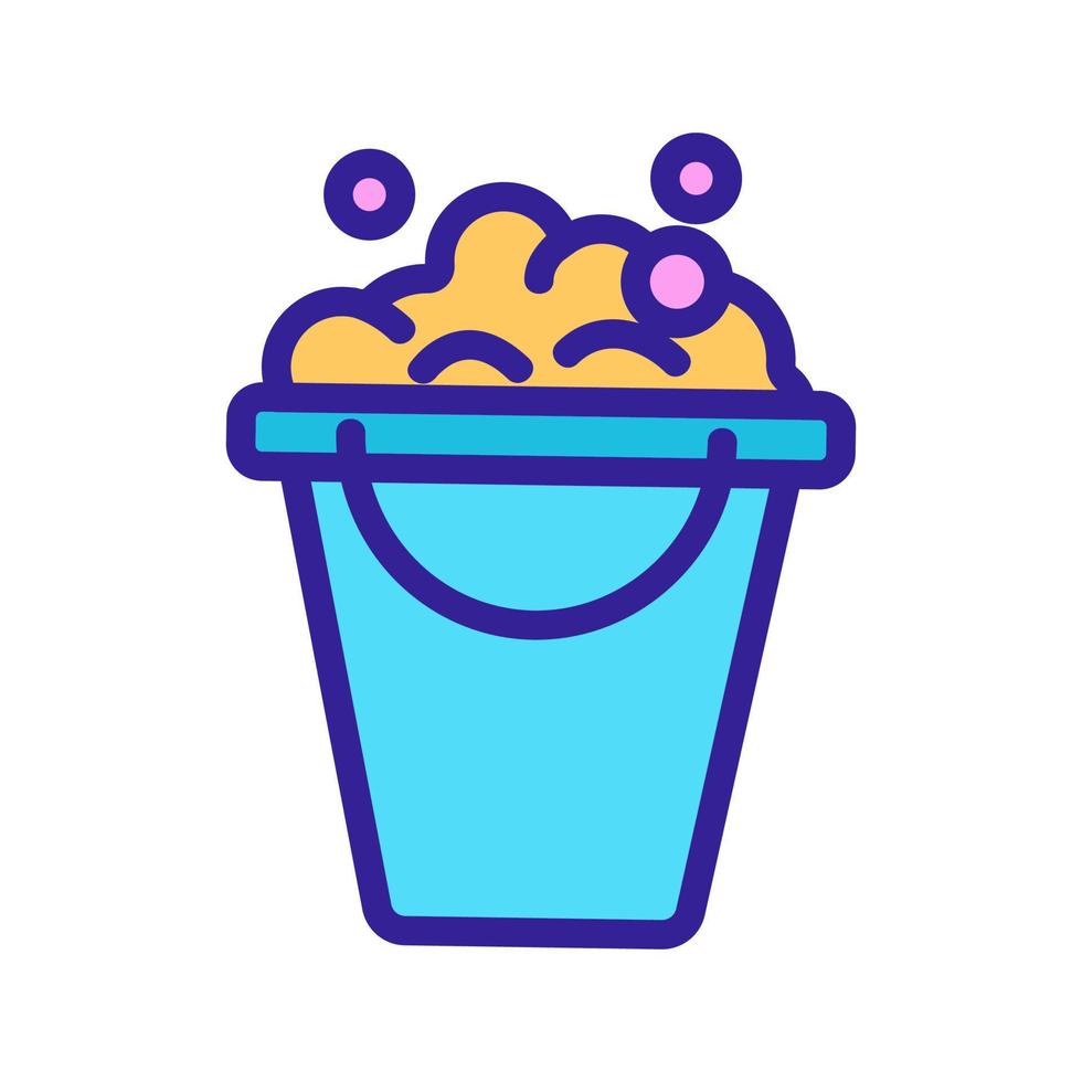 bucket and foam icon vector. Isolated contour symbol illustration vector
