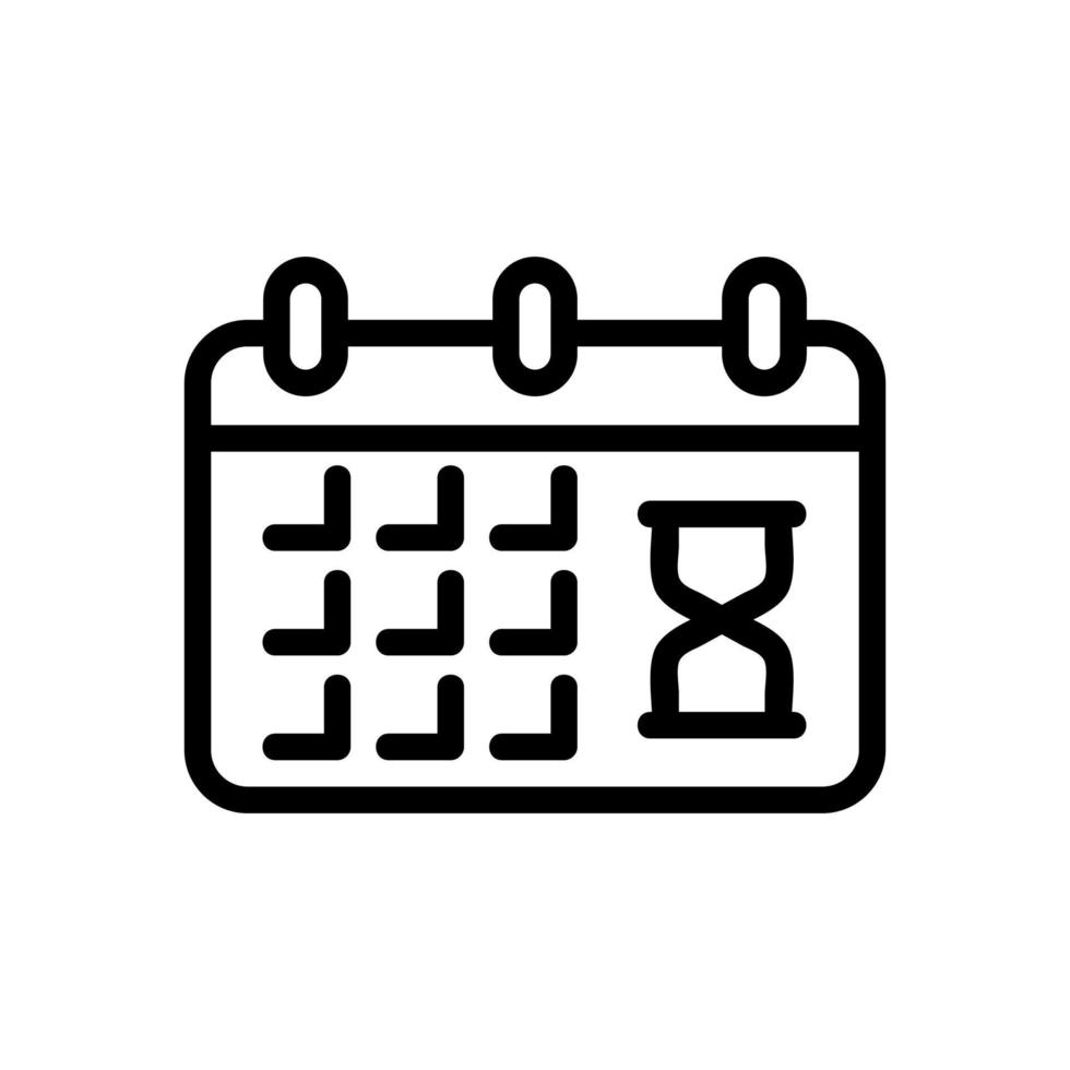 calendar deadline icon vector outline illustration