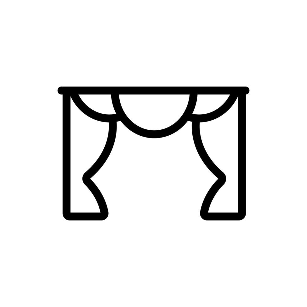 vector de icono de cortina. ilustración de símbolo de contorno aislado