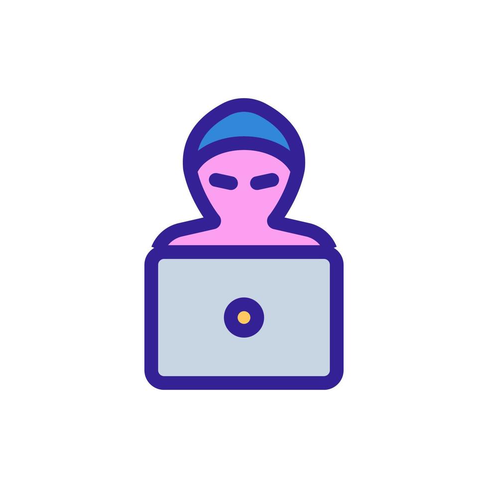 Hacker laptop icon vector. Isolated contour symbol illustration vector