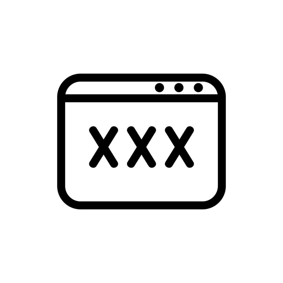 Internet video for adult vector icon. Isolated contour symbol illustration
