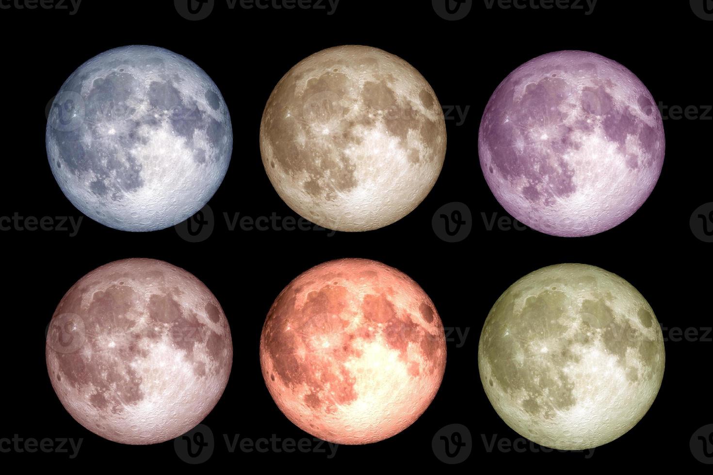 full moon on a colored background with clippinp path photo