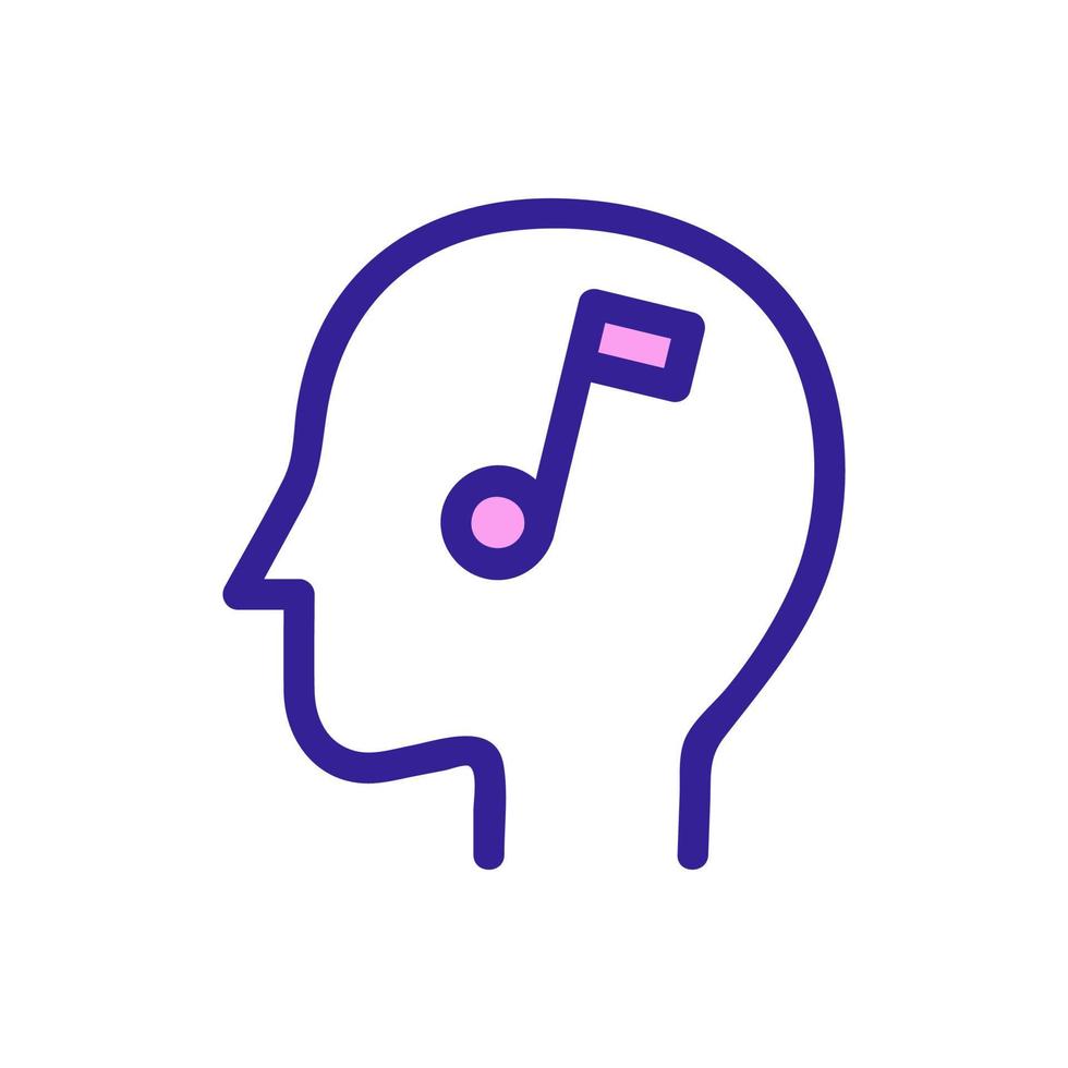 Music head icon vector. Isolated contour symbol illustration vector