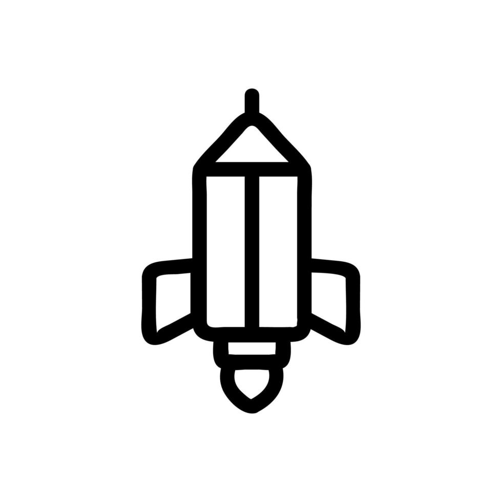 Rocket pencil icon vector. Isolated contour symbol illustration vector