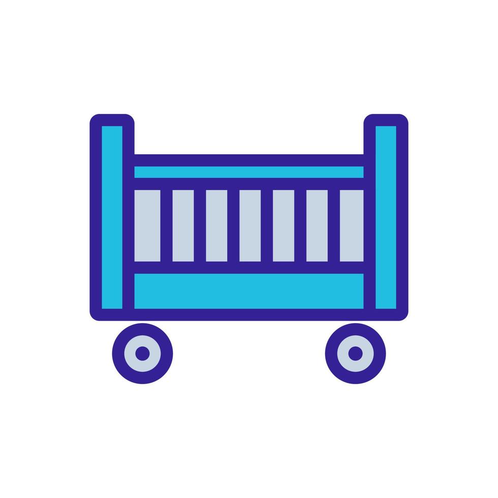 cot on wheels icon vector outline illustration