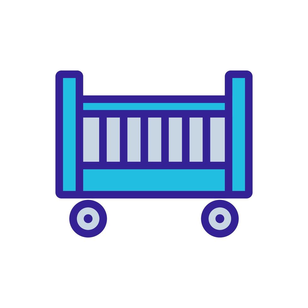 cot on wheels icon vector outline illustration