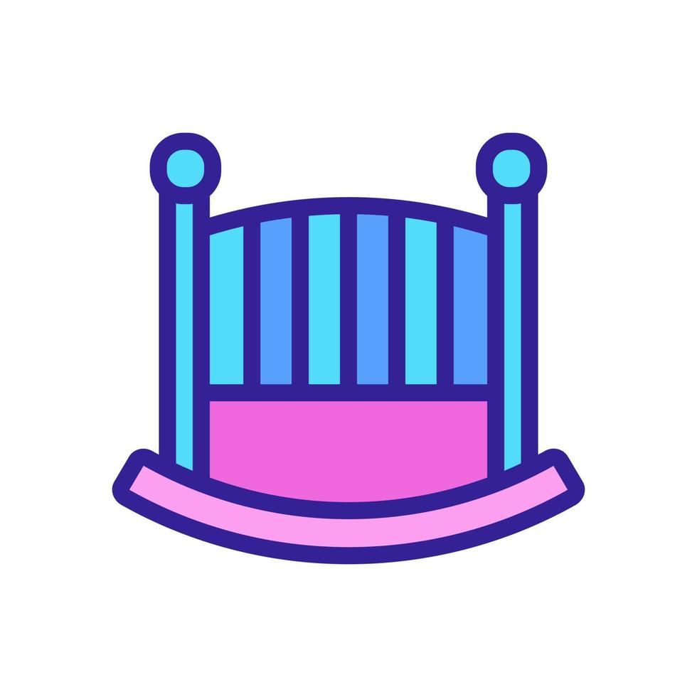 rocking crib side view icon vector outline illustration