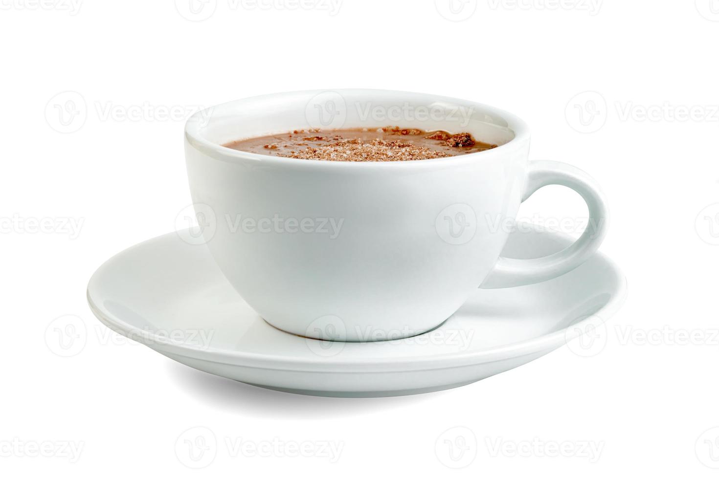 hot chocolate with coffee cup  isolated on white background ,include clipping path photo