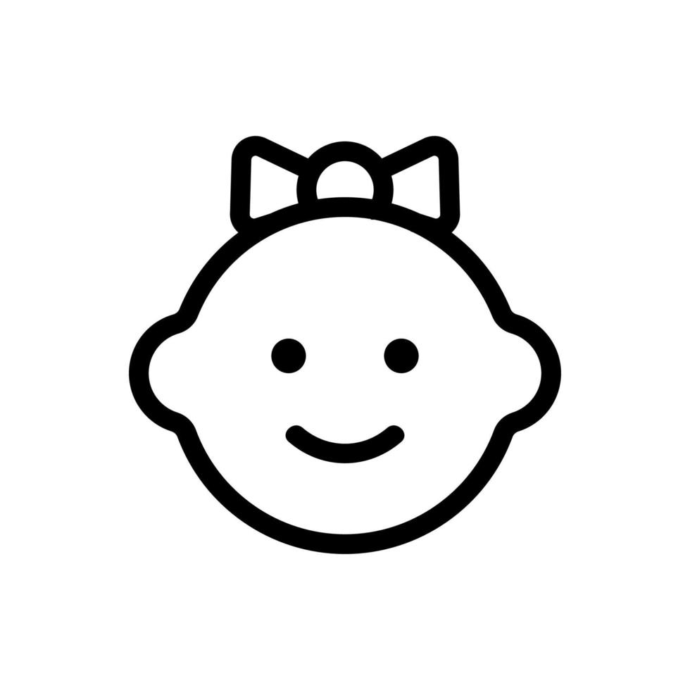 Girl with bow icon vector. Isolated contour symbol illustration vector