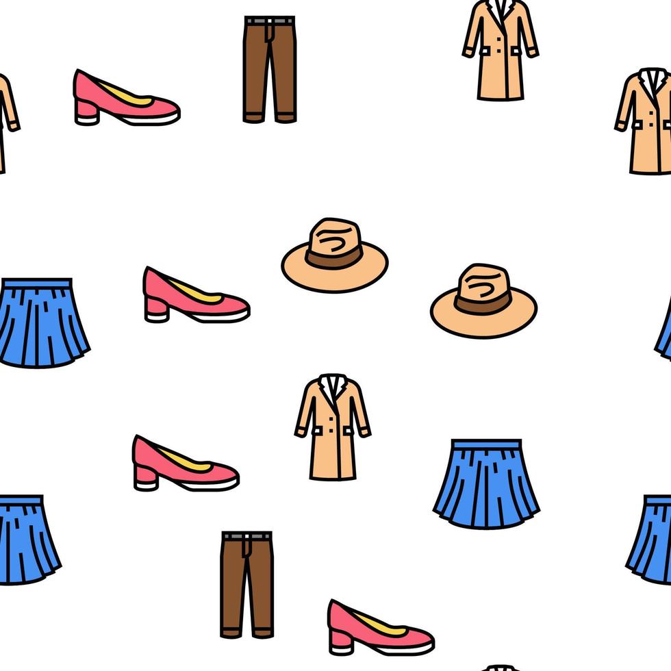 Clothes And Wearing Accessories Vector Seamless Pattern