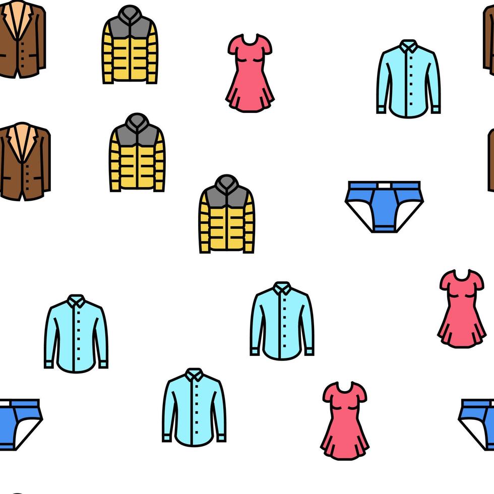 Clothes And Wearing Accessories Vector Seamless Pattern