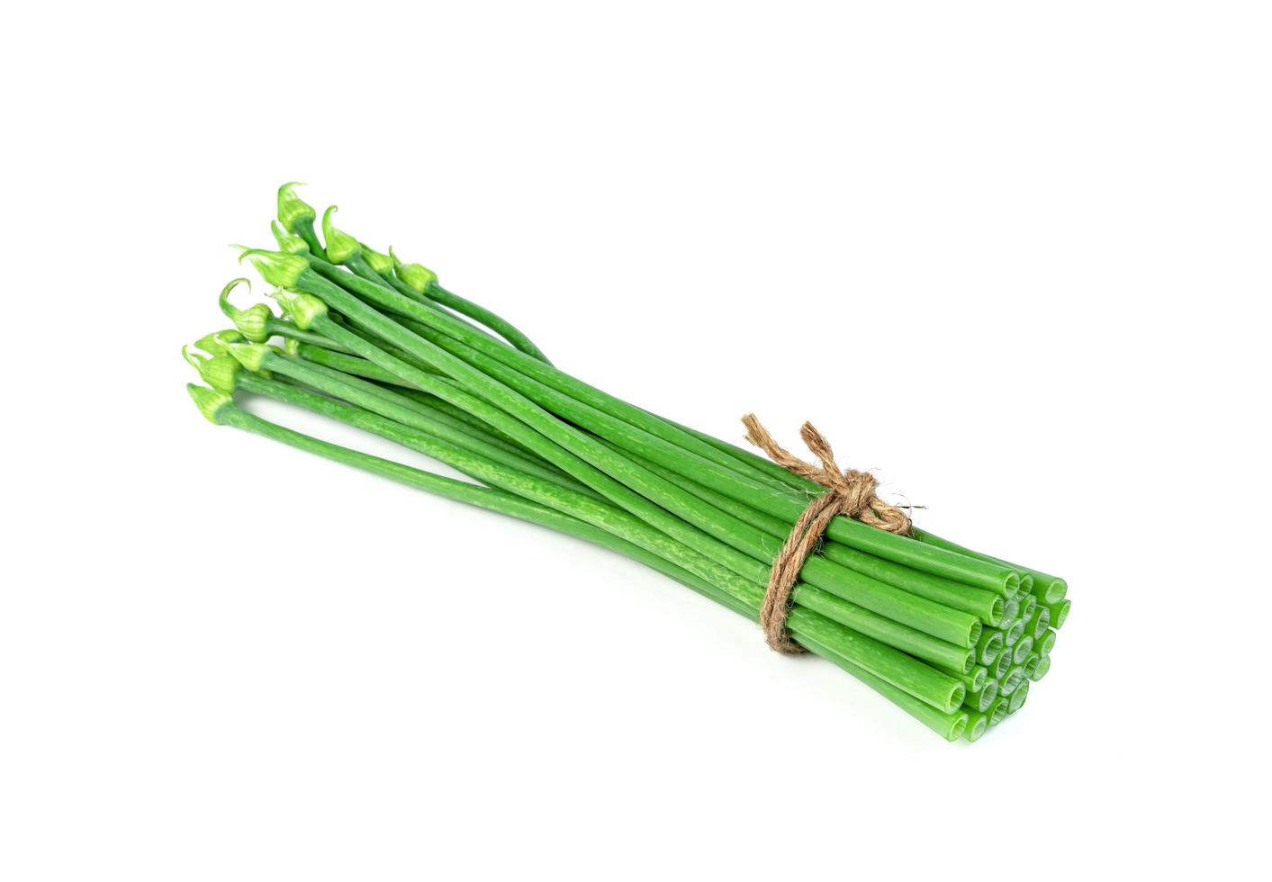 Scallion Flower or Allium cepa or Onion Flower Stem isolated on white background photo