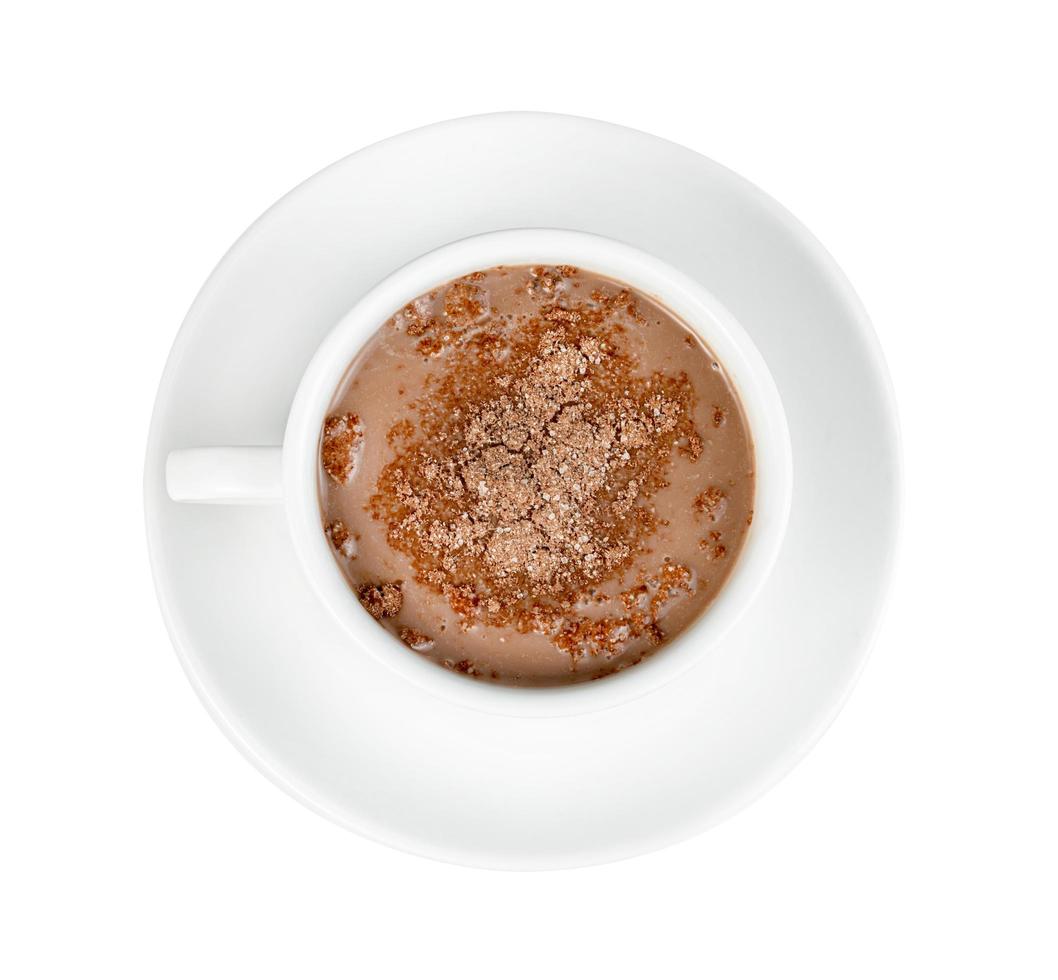 hot chocolate with coffee cup  isolated on white background ,include clipping path photo