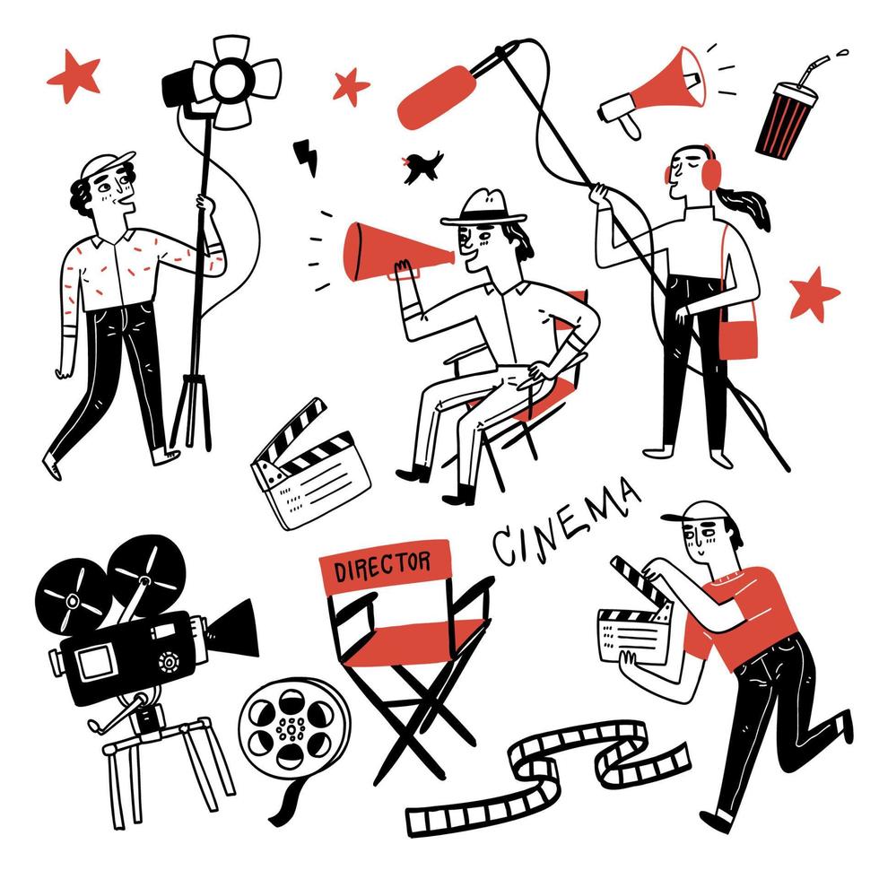 Movie and cinema items collection vector