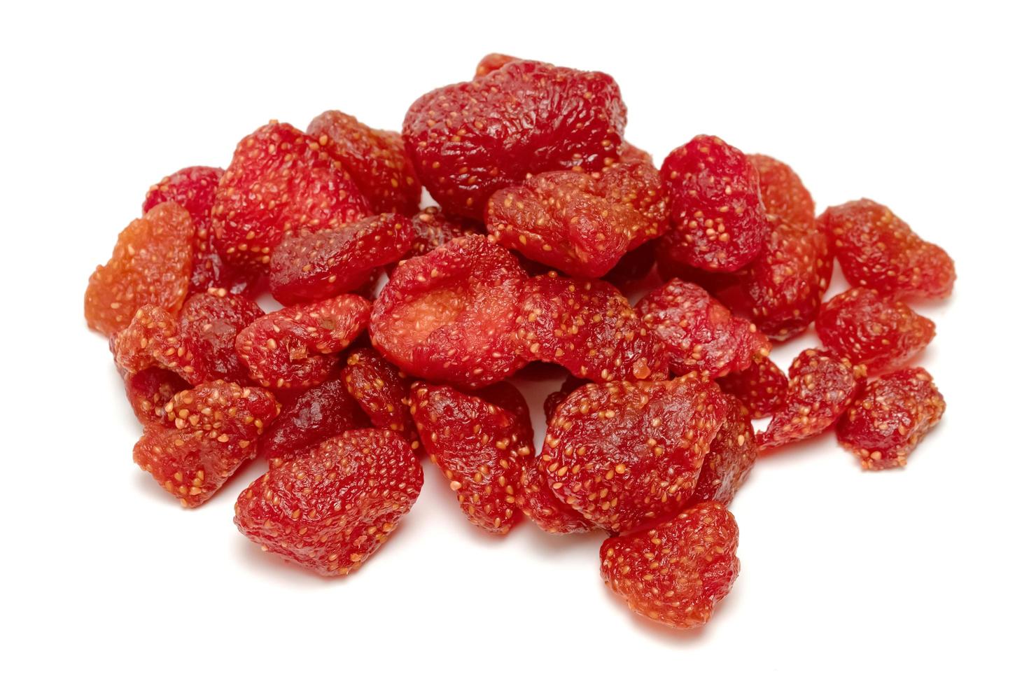 Dried Strawberries isolated on white background photo