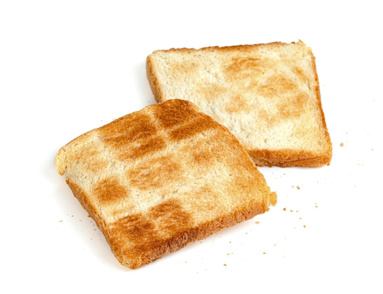 Toasted slice bread isolated on white background photo