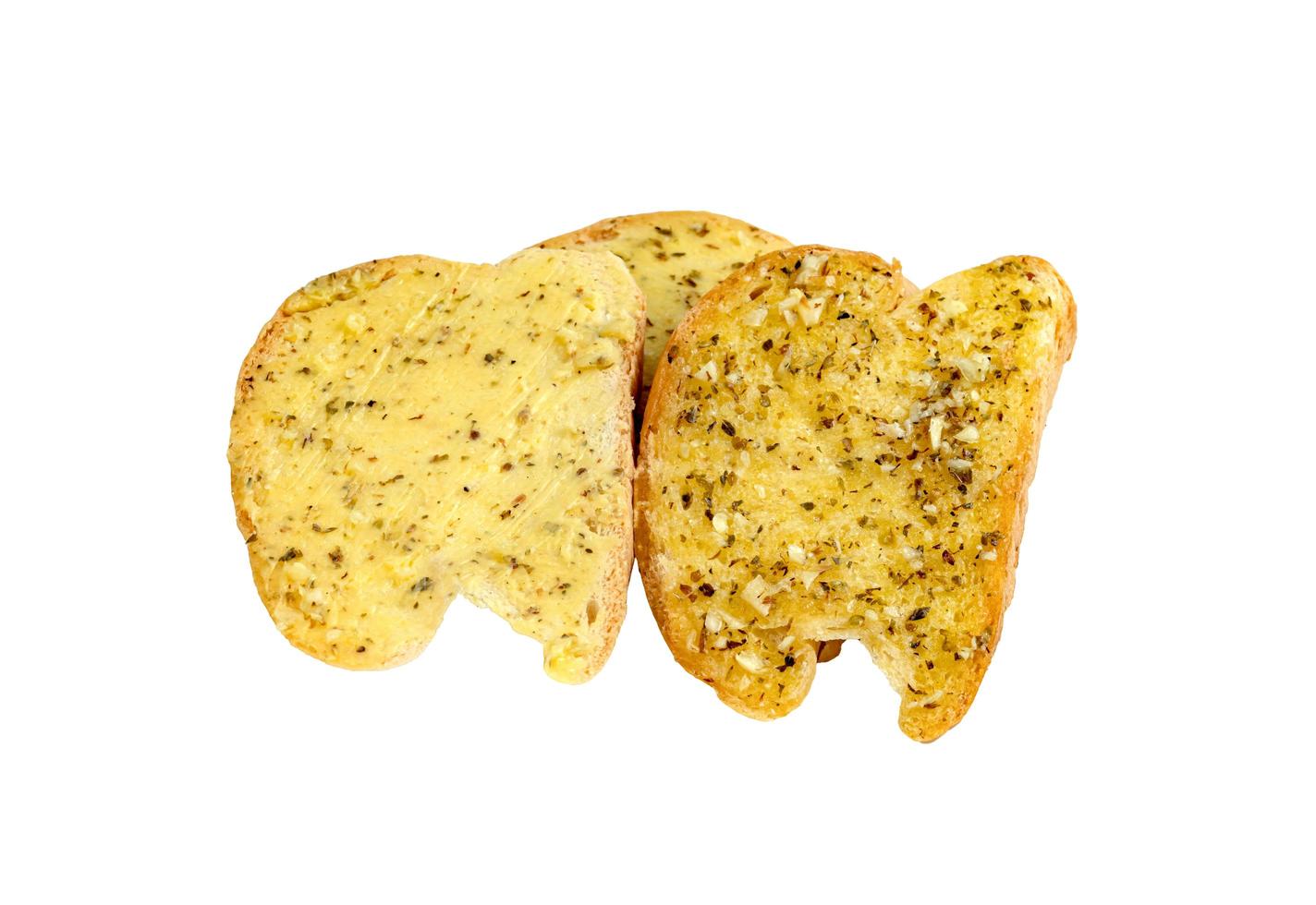 Garlic Bread with Cheese isolated on white background photo