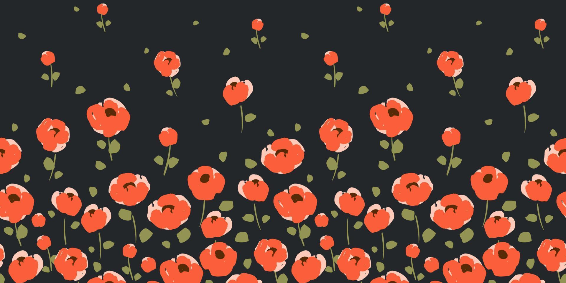 Floral seamless border. Vector design for paper, cover, fabric, interior decor and other use