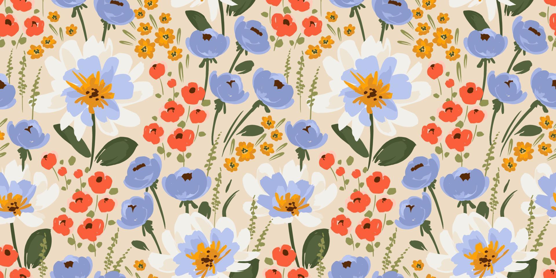 Floral seamless pattern. Vector design for paper, cover, fabric, interior decor and other use