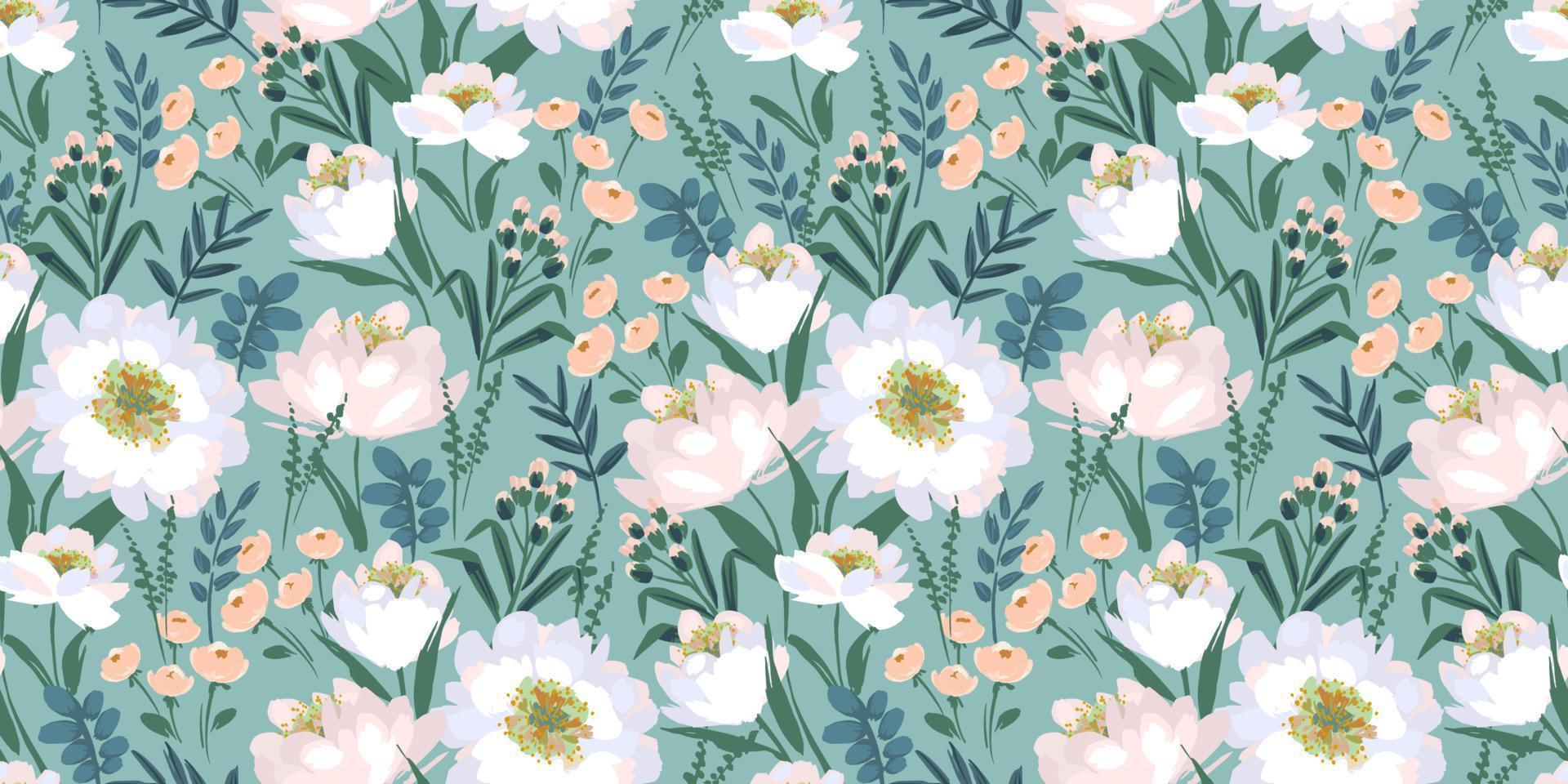 Floral seamless pattern. Vector design for paper, cover, fabric, interior decor and other use