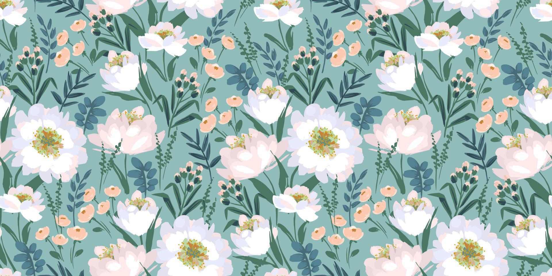 Floral seamless pattern. Vector design for paper, cover, fabric, interior decor and other use