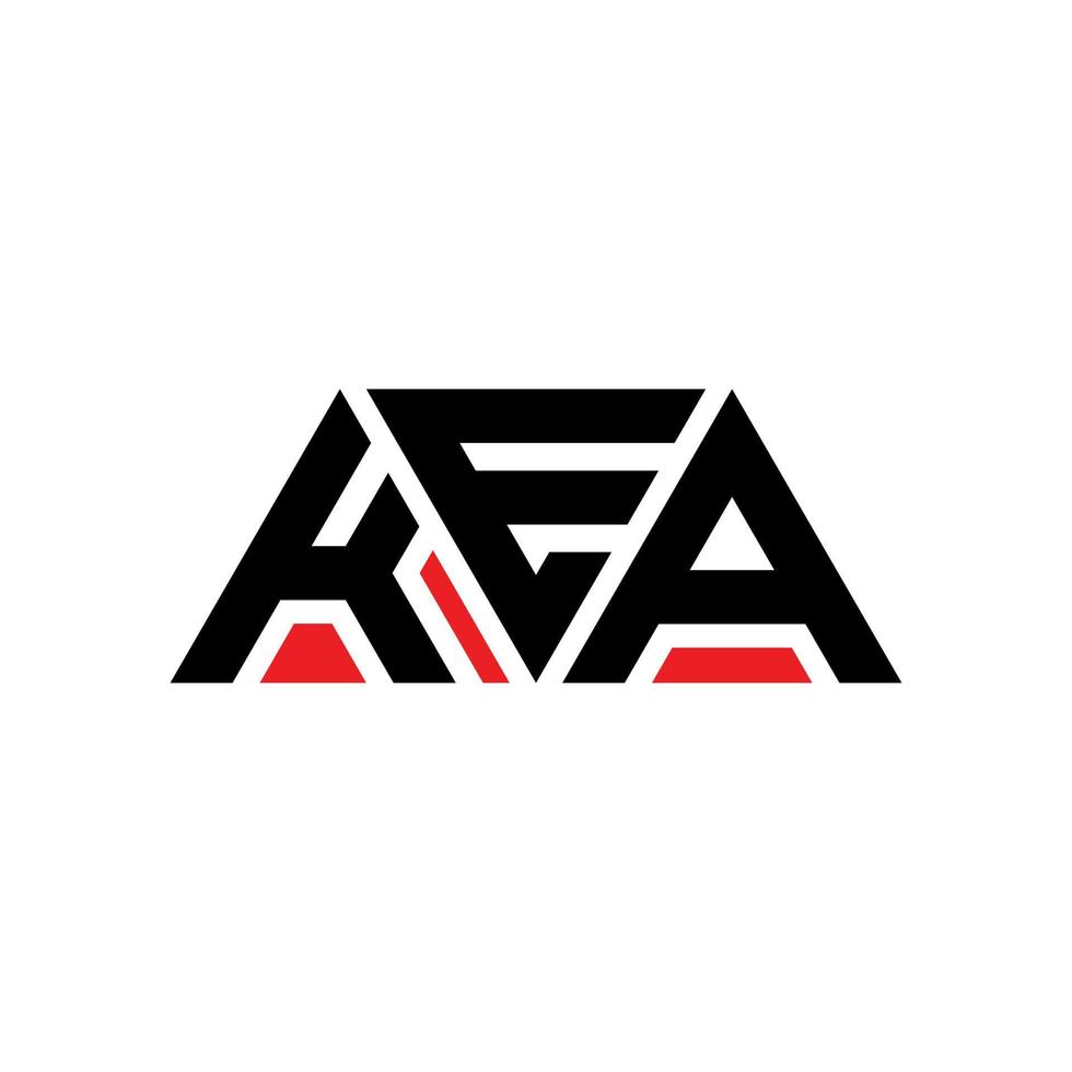 KEA triangle letter logo design with triangle shape. KEA triangle logo design monogram. KEA triangle vector logo template with red color. KEA triangular logo Simple, Elegant, and Luxurious Logo. KEA