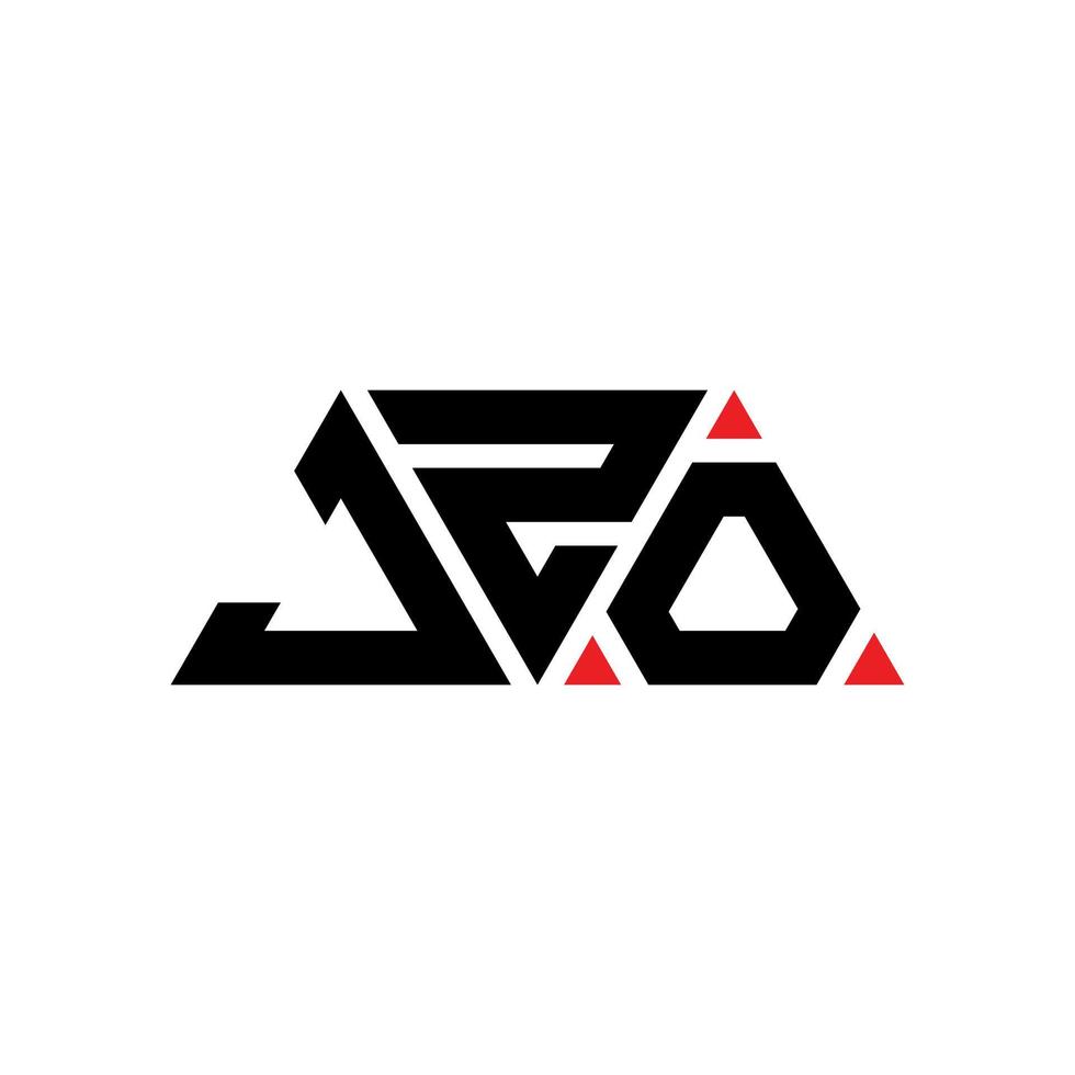 diseño de logotipo de letra triangular jzo con forma de triángulo. monograma de diseño del logotipo del triángulo jzo. plantilla de logotipo de vector de triángulo jzo con color rojo. logotipo triangular jzo logotipo simple, elegante y lujoso. jzo