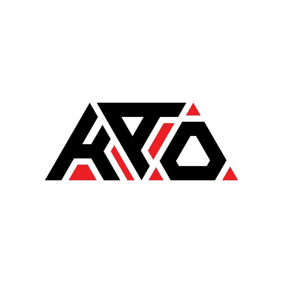 KAO triangle letter logo design with triangle shape. KAO triangle logo design monogram. KAO triangle vector logo template with red color. KAO triangular logo Simple, Elegant, and Luxurious Logo. KAO